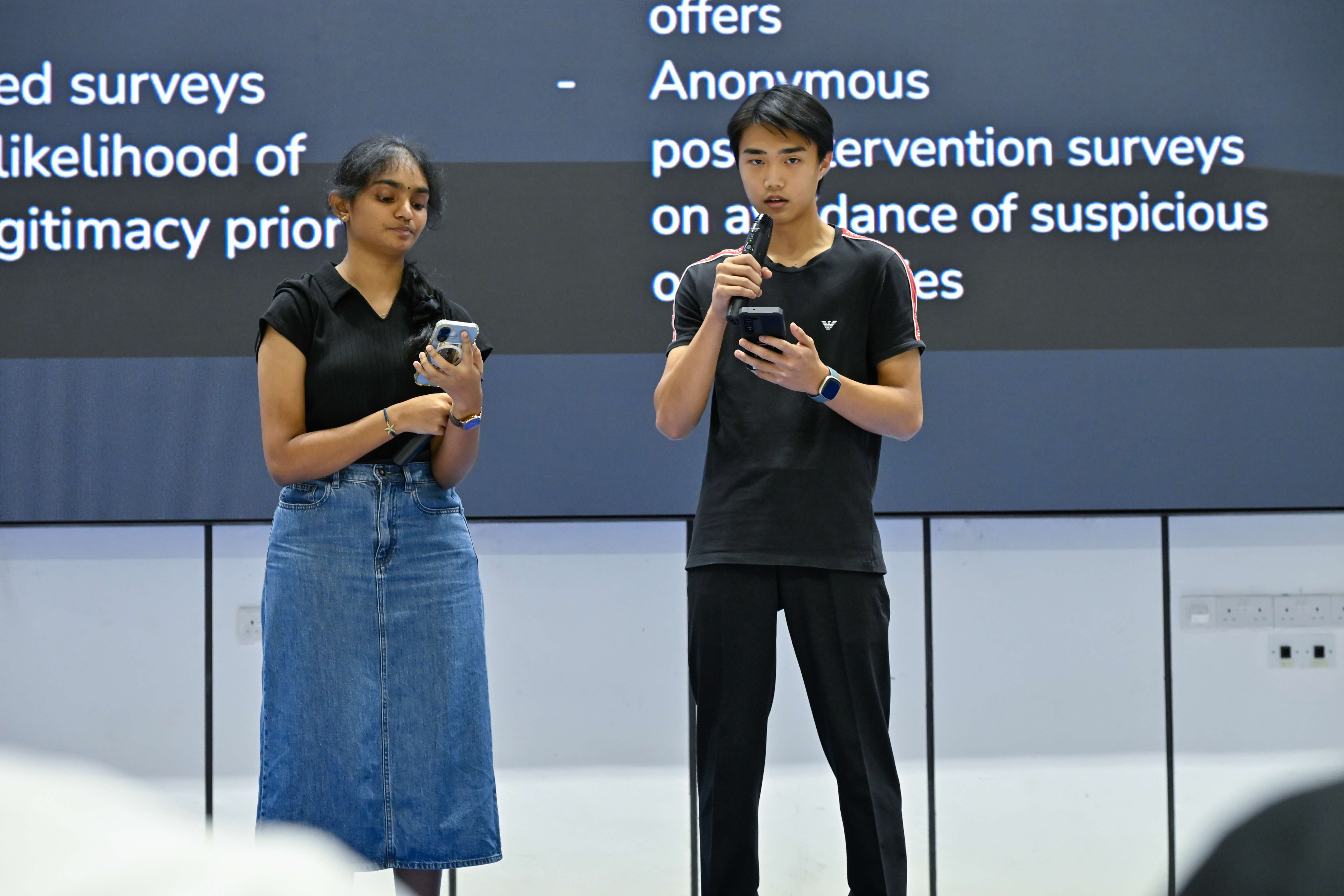 Student responding to the panel's question